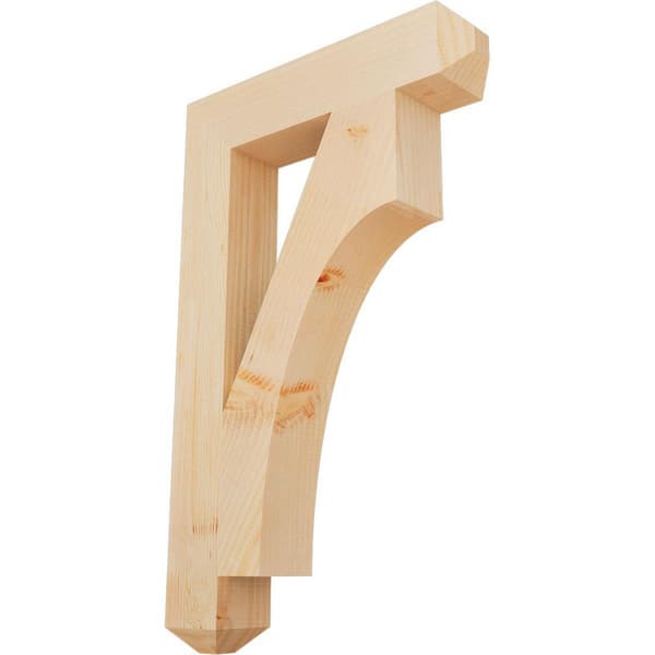 Ekena Millwork 3.5 in. x 32 in. x 20 in. Douglas Fir Westlake Craftsman Smooth Bracket