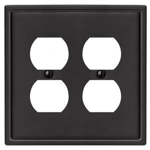 Moderne Wallplate 2-Duplex Steel Matte Black (1-Pack)