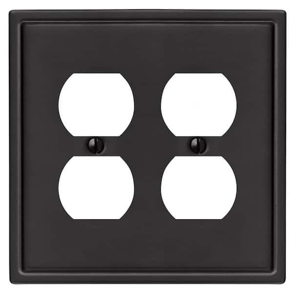 Moderne Wallplate 2-Duplex Steel Matte Black (1-Pack)
