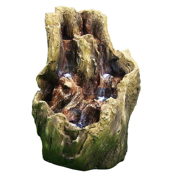 Sunnydaze 21.5 in. Backwoods Water Falls Cascading Fountain with LED Lights