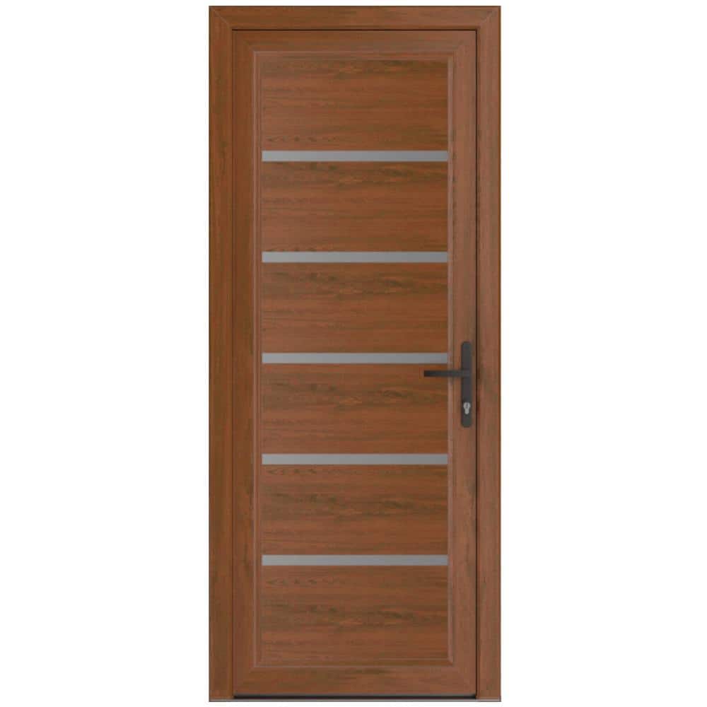 36 in. x 80 in. Left-hand/Inswing  Walnut Steel Prehung Front Door with Hardware price history on PriceWatchPro