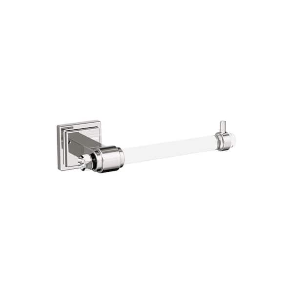 Glacio Single Post Wall Mounted Toilet Paper Holder in Clear/Polished Nickel