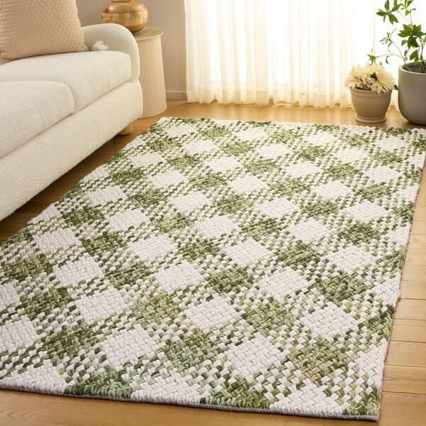 Natural Fiber Couture 5 ft. x 8 ft. Green/Ivory Check Area Rug