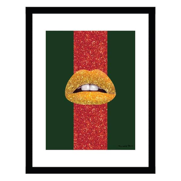 VENICE BEACH Collections Fashion Designer Glam Lips-Framed Print by Fairchild Paris Abstract Poster Art Print 18 in. x 14 in.