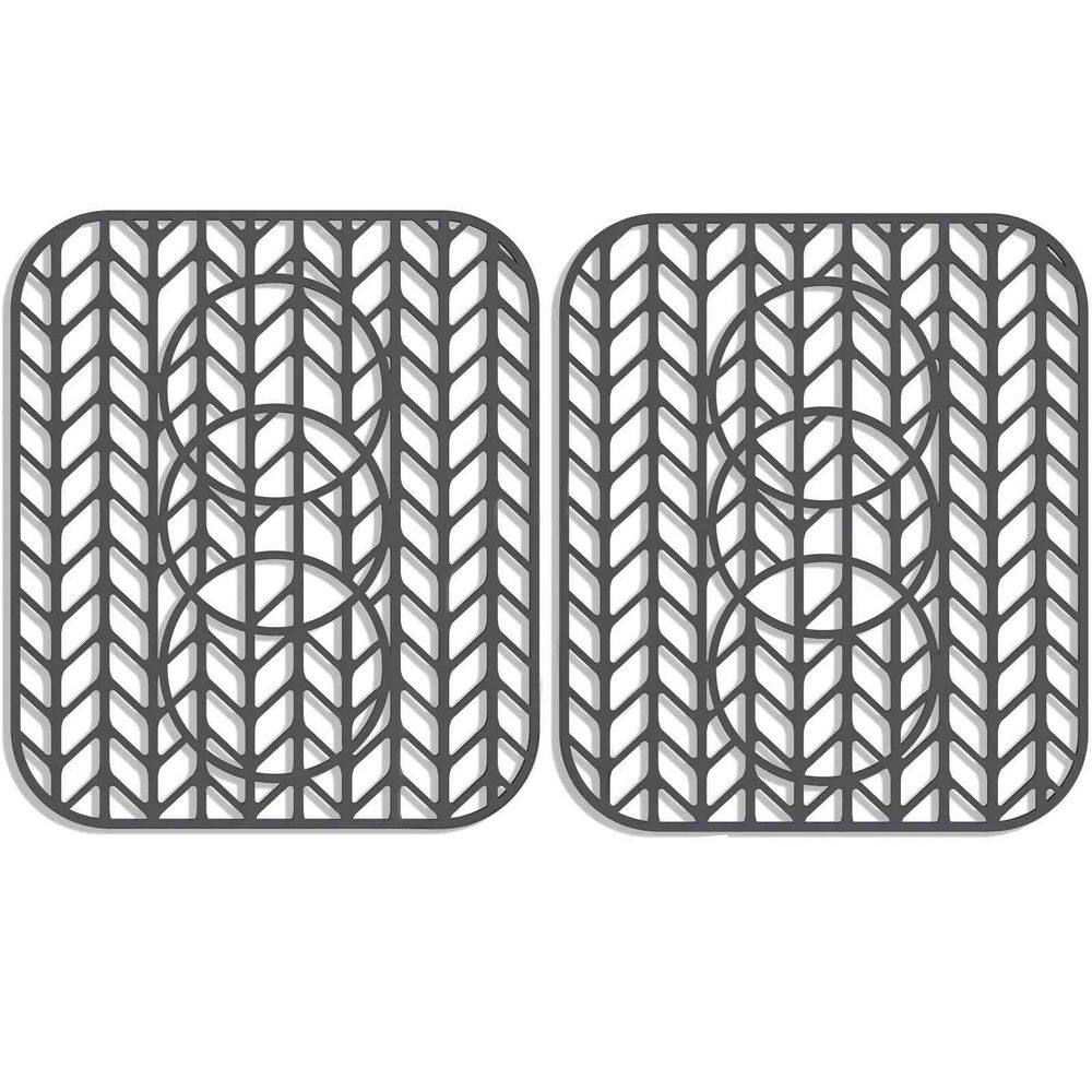 2-Pack 0.35 in. H x 13.58 in. W x 11.6 in. D Folding Silicone Sink Protector Mat, Non-Slip Grid Sink Pad with 3 Holes price history on PriceWatchPro