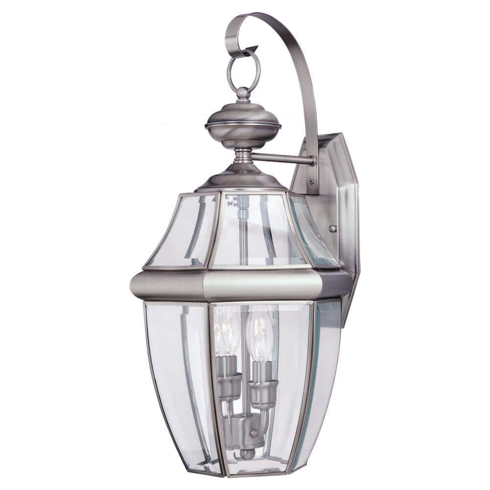 Lancaster 2-Light Antique Brushed Nickel Traditional Outdoor Wall Lantern S