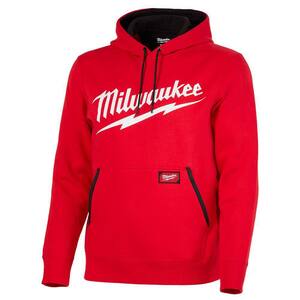 Men's 2X-Large Red Midweight Long-Sleeve Pullover Hoodie