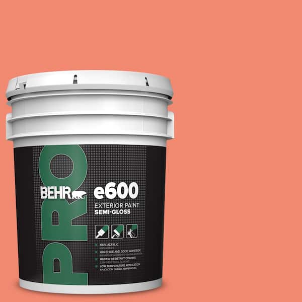 BEHR PRO 5 gal. #190B-5 Juicy Passionfruit Semi-Gloss Exterior Paint