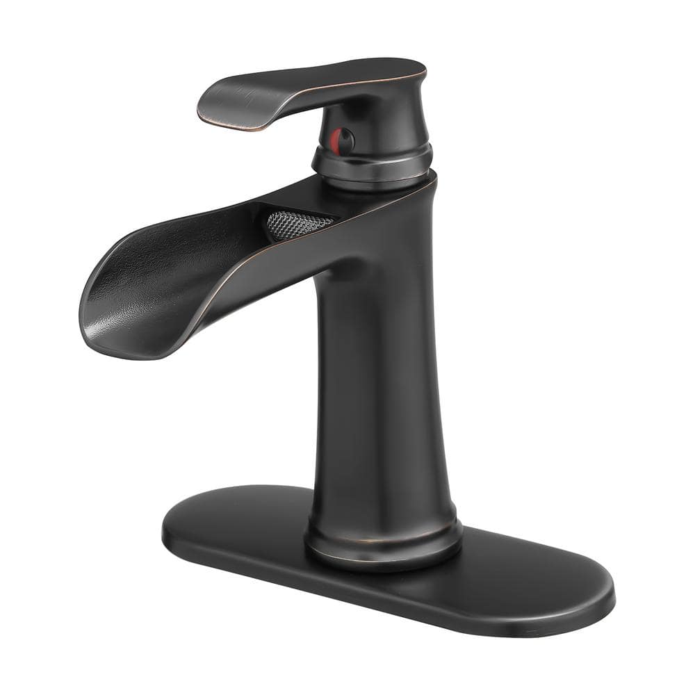 Single Handle Deck-Mounted Waterfall Bathroom Faucet for Sink 1 Hole Faucet