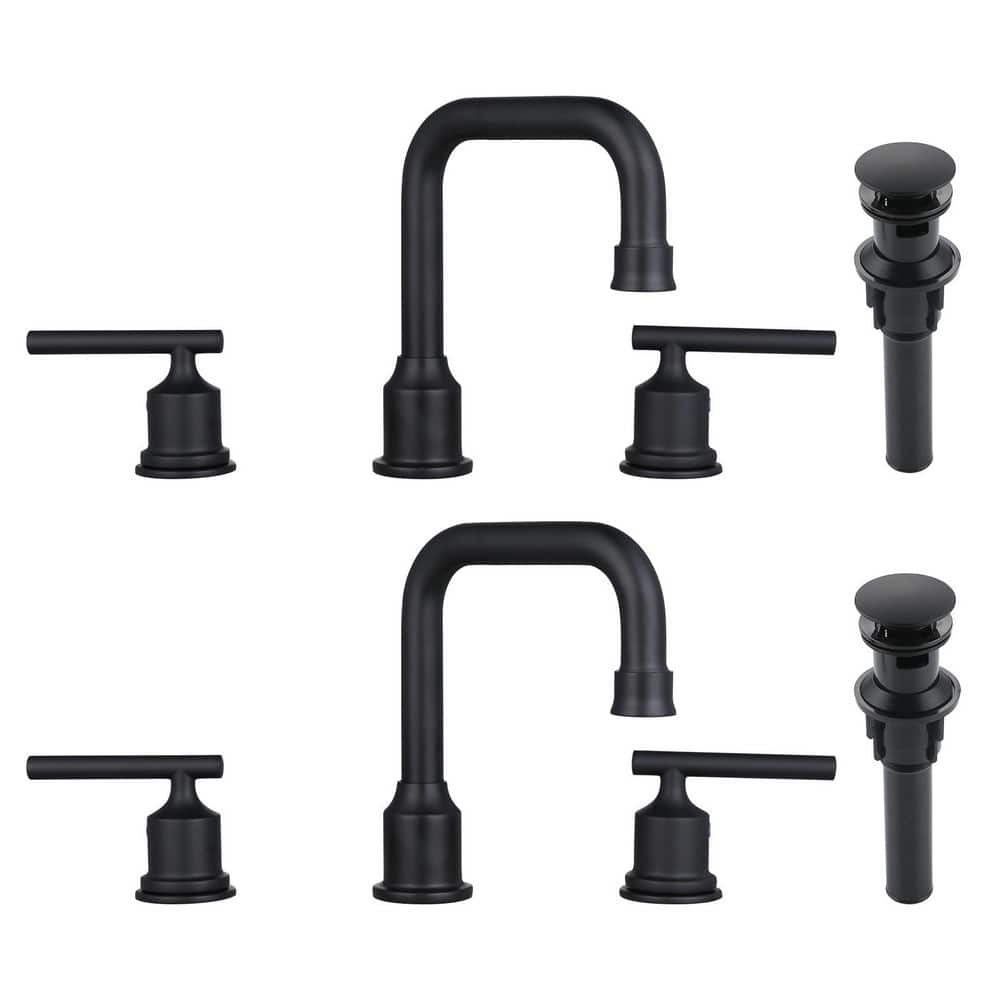 8 in. Widespread Double Handle High Arc Bathroom Faucet in Black 2-PACK price history on PriceWatchPro