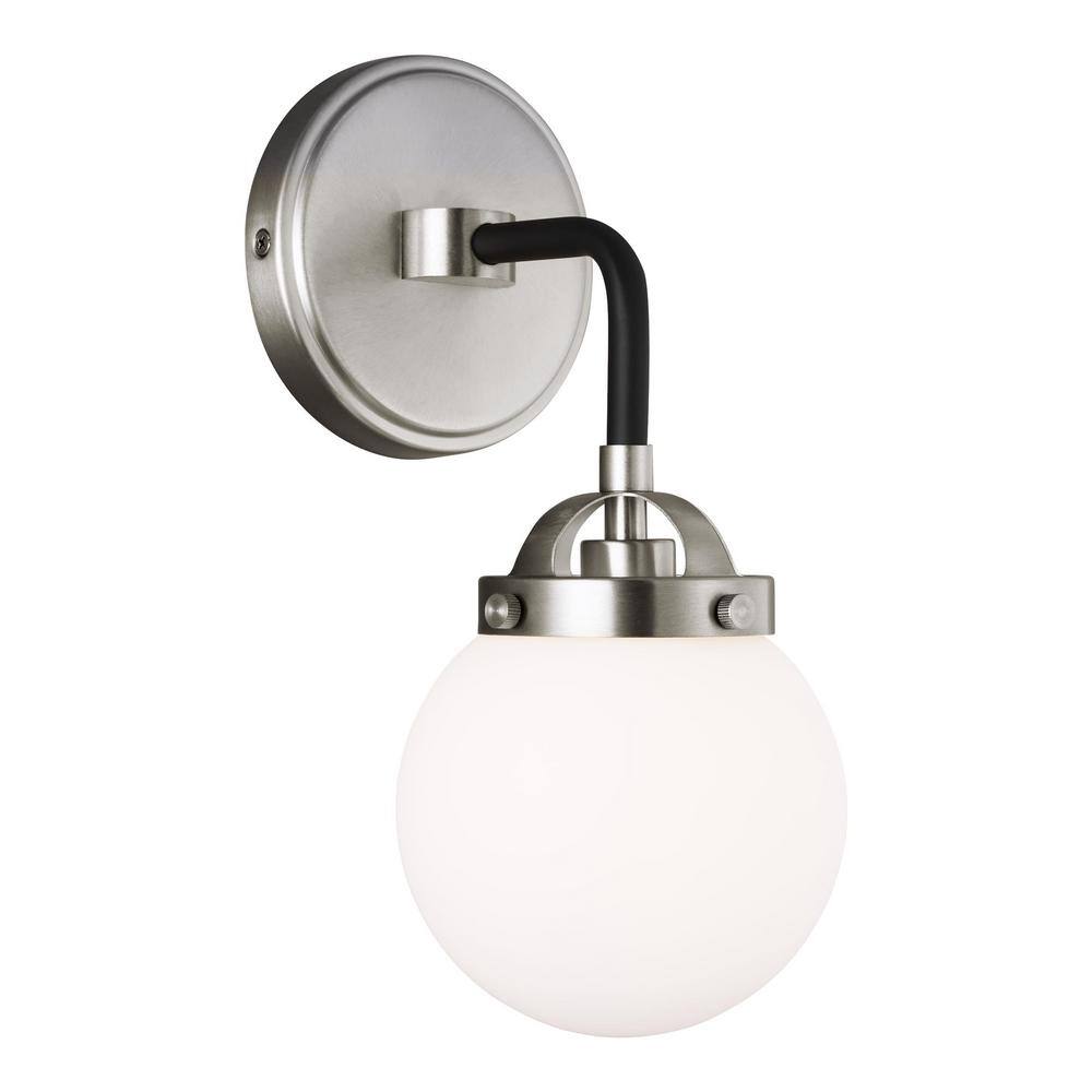 Cafe Elegance 11.75" Brushed Nickel 1-Light Wall Sconce