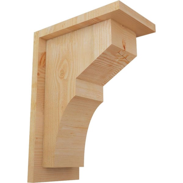 Ekena Millwork 6 in. x 10 in. x 14 in. Douglas Fir Monterey Rough Sawn Corbel with Backplate