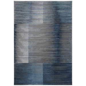 Galaxy Blue/Navy 5 ft. x 8 ft. Abstract Area Rug