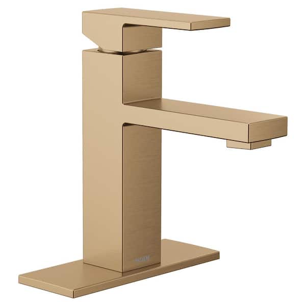 MOEN Revyl Single Hole Single Handle Bathroom Faucet in Bronzed Gold