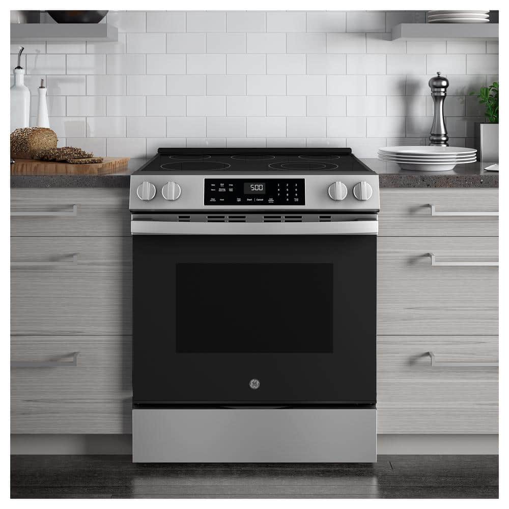 GE 30" Stainless Steel Slide-In Electric Range with Self-Cleaning