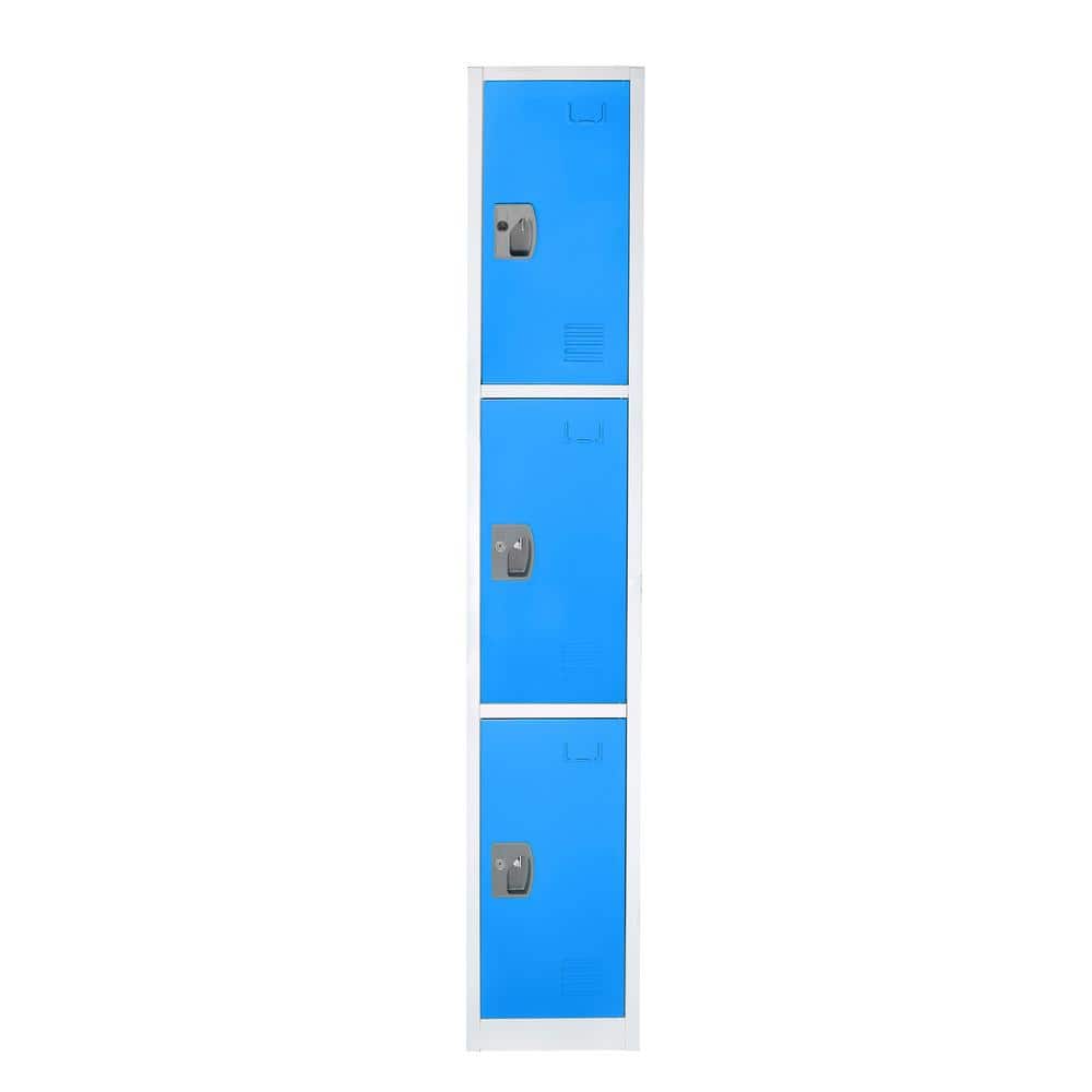 629-Series 72 in. H 3-Tier Steel Key Lock 3-Shelf Storage Locker Free Stand