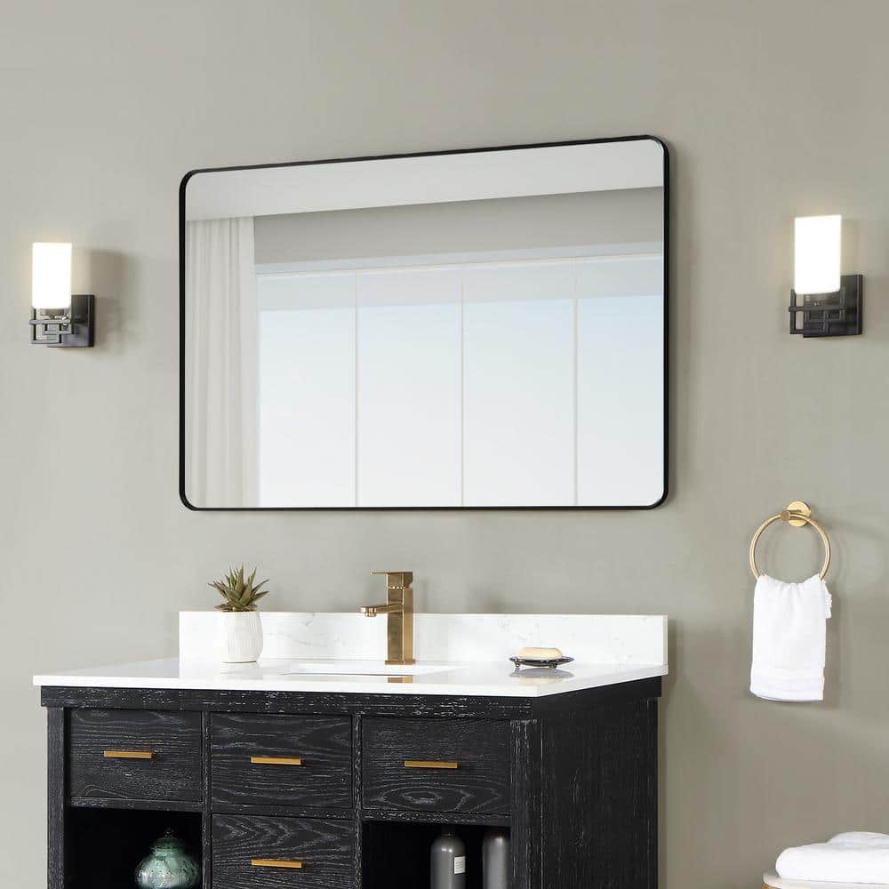Nettuno 48" Rectangular Silver and Gold Bathroom Vanity Mirror