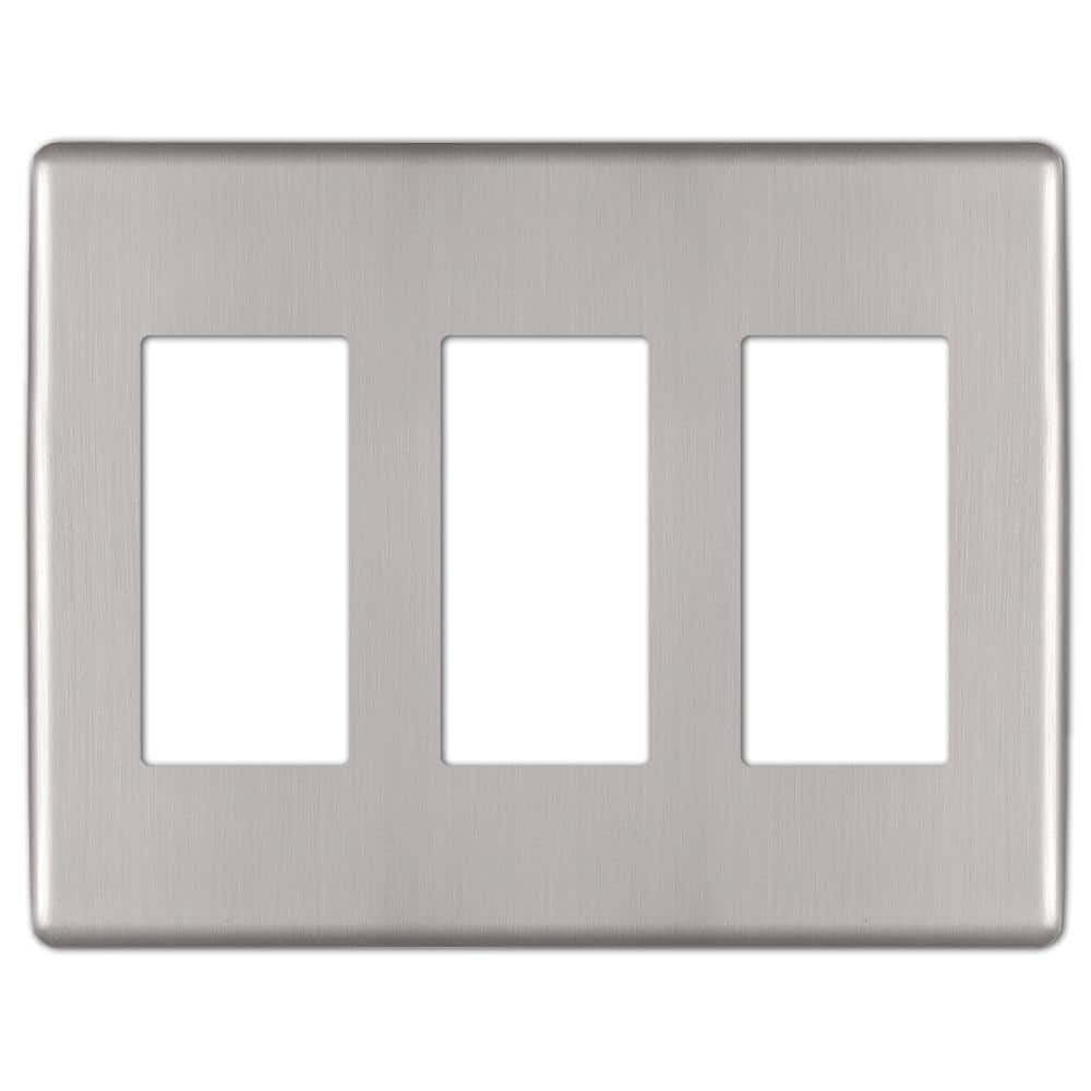 AMERELLE Kentley Screwless 3-Gang Decorator/Rocker Steel Wall