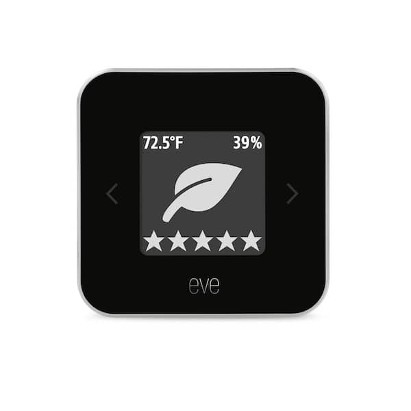 eve Room – Smart Indoor Air Quality Monitor, Wireless, Rechargeable, Temperature/Humidity/VOC, works w/ Apple Home (Black)