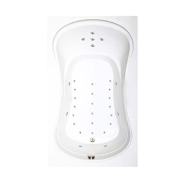 Comfortflo 72 in. x 42 in. Acrylic Rectangular Drop-in Air Bathtub with Reversible Drain in Bone