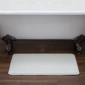 Roswell 17 in. x 24 in. Artic White Polyester Machine Washable Bath Mat