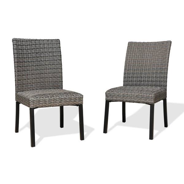 ULAX FURNITURE Steel Padded Wicker Outdoor Dining Chair (2Pack) HD