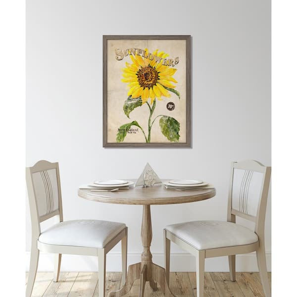 Seed Packet Sunflower Framed Giclee Vintage Art Print 15 in. x 19 in.