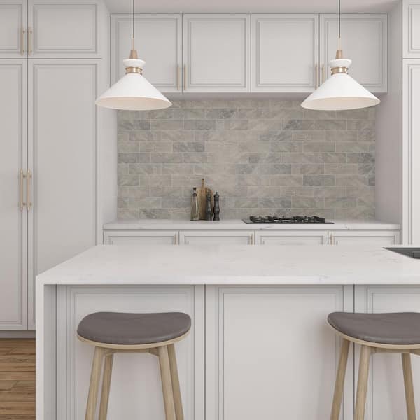 Perpetuo Eternal Grey 4 in. x 12 in. Glazed Ceramic Wall Tile (10.64 sq. ft./case)