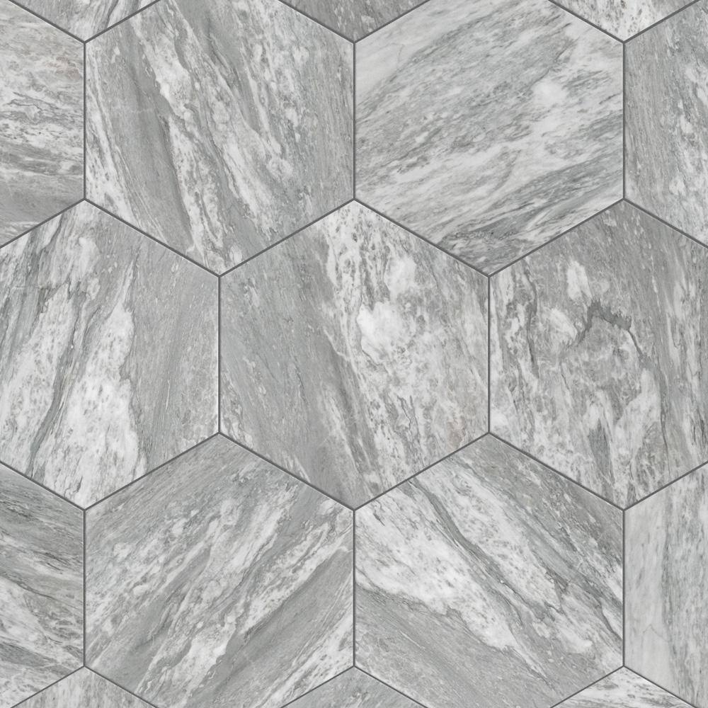 BioTech Hex 11" x 13" Matte Gray Porcelain Tile