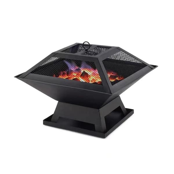 ECOCHIC SPACES INC 19.20 in. Iron Square Fire Pit with Mesh