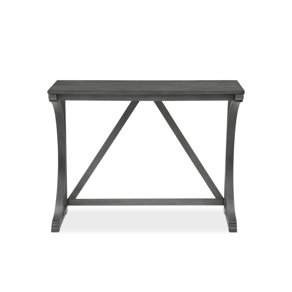 Gray Solid Wood Counter Table Set with Upholstered Stools