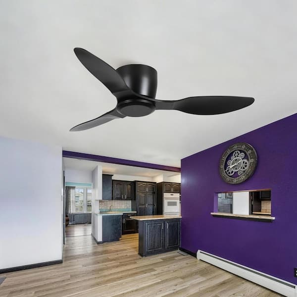 42 in. Indoor Black 6 Speeds Ceiling Fan with Remote and Timer and Quiet Reversible DC Motor