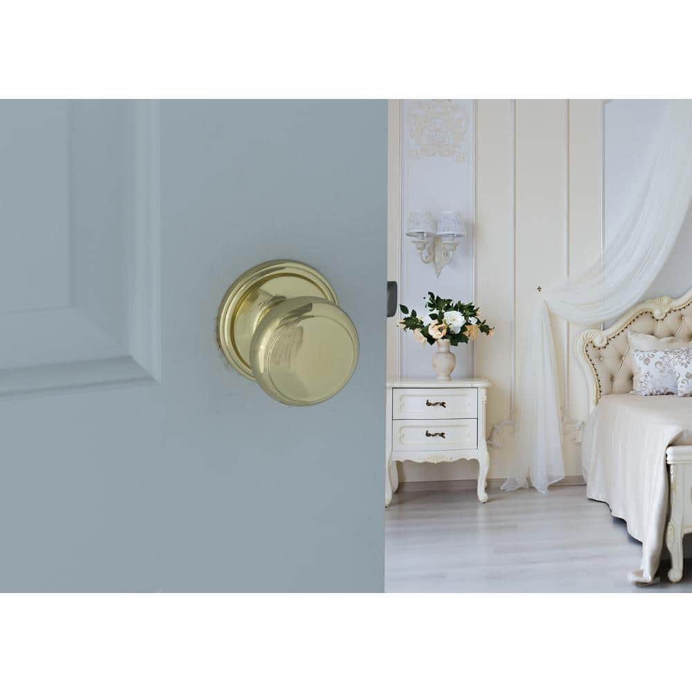 Polished Brass Colonial Style Passage Door Knob