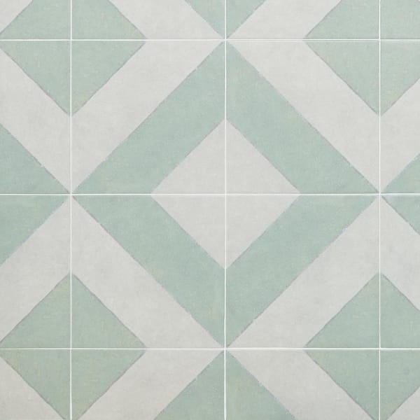 Ivy Hill Tile Anya Sage Diagonal Square 9 in. x 0.4 in. Glazed Porcelain Tile Sample