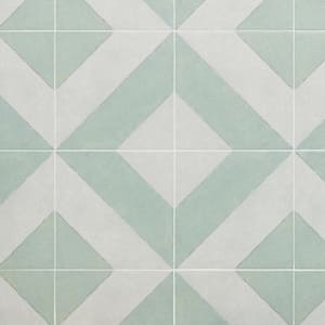 Anya Sage Diagonal Square 9 in. x 9 in. Glazed Porcelain Floor and Wall Tile (10.76 sq. ft./Case)
