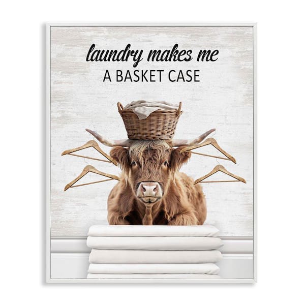 Stupell Industries Sassy Basket Case Laundry by Lettered and Lined White Framed Typography Giclee Art Print 14 in. x 11 in.