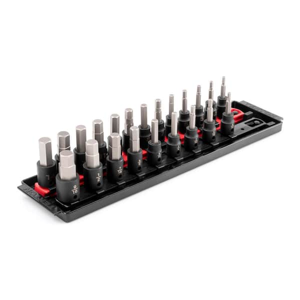 3/8 in. Drive Hex Impact Bit Socket Set with Rails, 22-Piece (5/32-9/16 in. 4-14 mm)