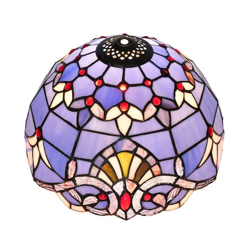 12 Dia x H Tiffany Style Stained Glass Dome Table Lamp