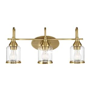 Twilight 22 in. 3-Light Brushed Gold Integrated LED Vanity Light