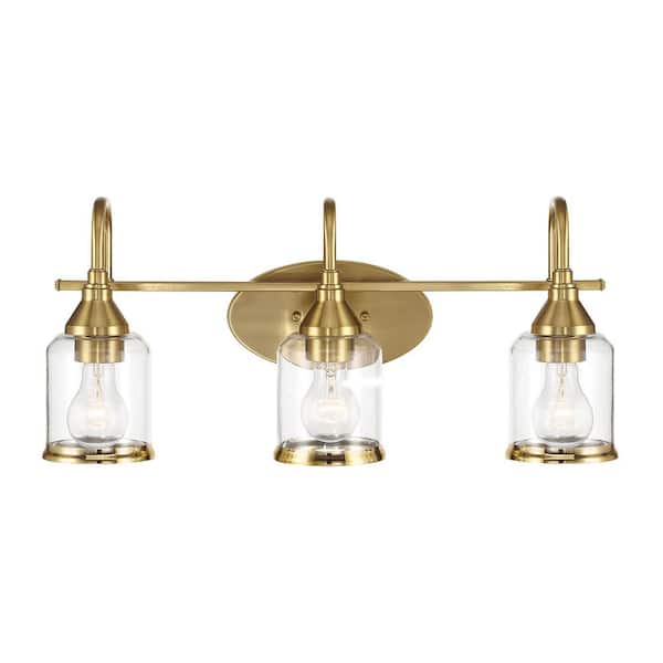 Twilight 22 in. 3-Light Brushed Gold Integrated LED Vanity Light
