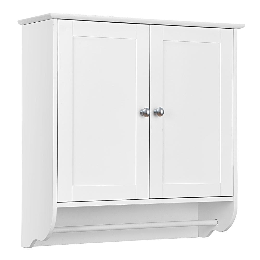 FORCLOVER 24 in. W x 24 in. H Rectangular White Surface Mount Medicine ...