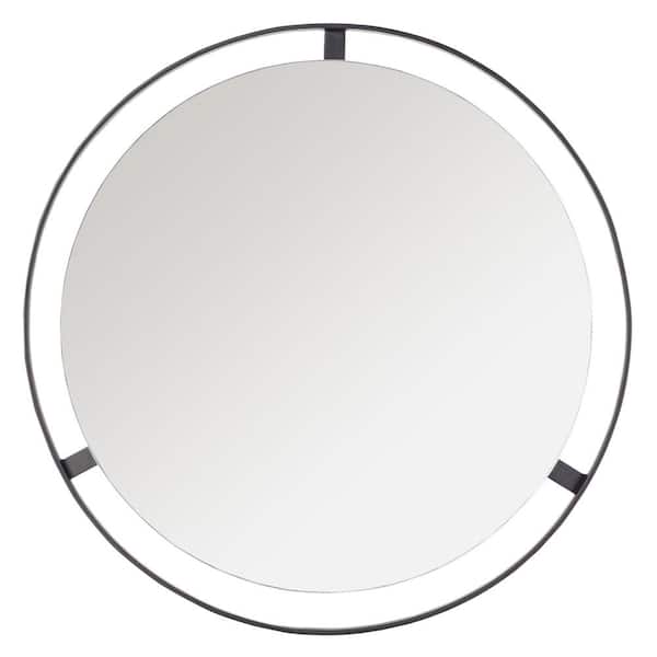 SAFAVIEH Radlin 22 in. X 22 in. Matte Black Framed Mirror