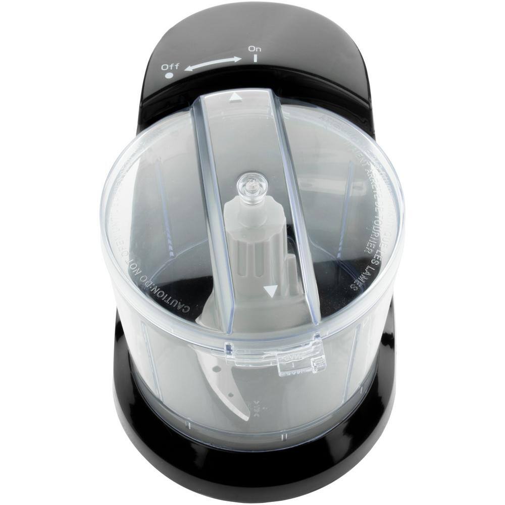Black Compact 1.5-Cup Mini Food Processor with Stainless Steel Blades