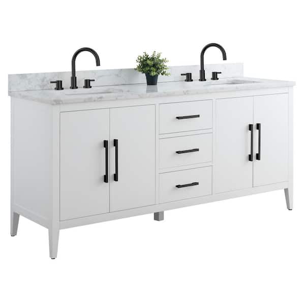 Vanity Art 72 in. W x 22 in. D x 34 in. H Double Sink