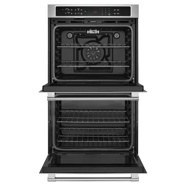 Maytag 27 In Double Electric Wall Oven With True Convection Fingerprint Resistant Stainless Steel Mew9627fz The Home Depot - Maytag 24 Inch Gas Double Wall Oven
