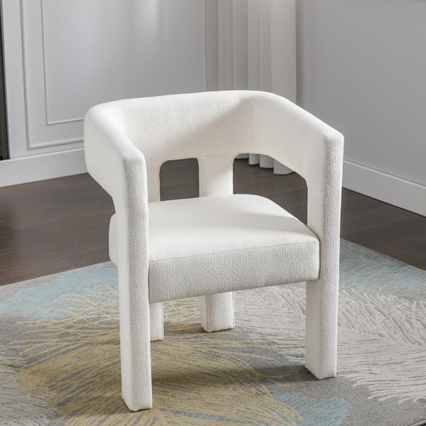 Polibi 24.80 in. W Contemporary Beige Linen Upholstered Accent Chair