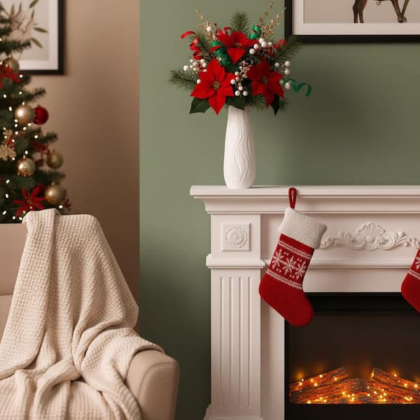 White Sphere Ceramic Artistic Flower Vase: 8.4"H : Classic Home Decor (Dried/Fresh/Artificial Flowers)