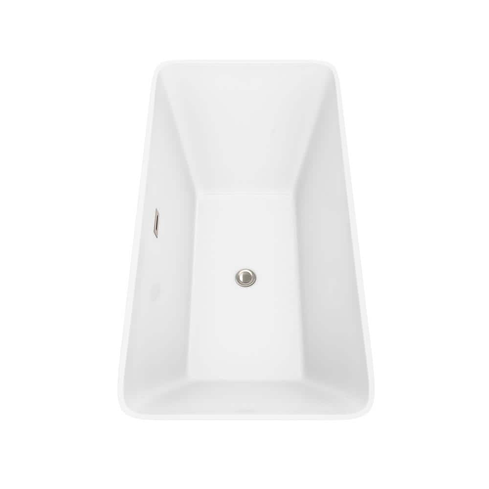 Tiffany 59" White Acrylic Freestanding Soaking Bathtub