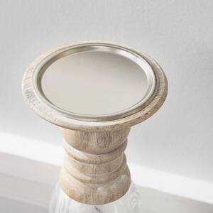 StyleWell Antiqued Wood and Glass Ball Candle Holder (Set of 3)