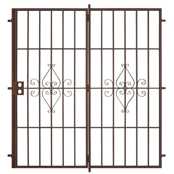 Unique Home Designs 96 in. x 80 in. Su Casa Copper Projection Mount Outswing Steel Patio Security Door with No Screen